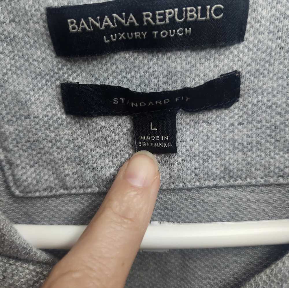 🎉 5/$25 Men's Banana Republic Gray Polo Style Shirt Sz Large